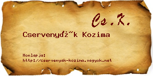 Cservenyák Kozima névjegykártya